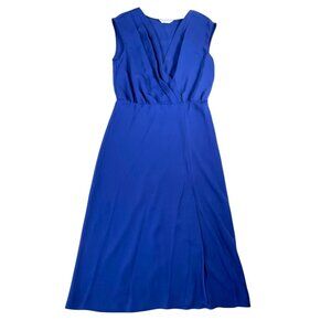 Amanda Uprichard Matthews Midi Dress Admiral Blue SZ L Wedding Guest